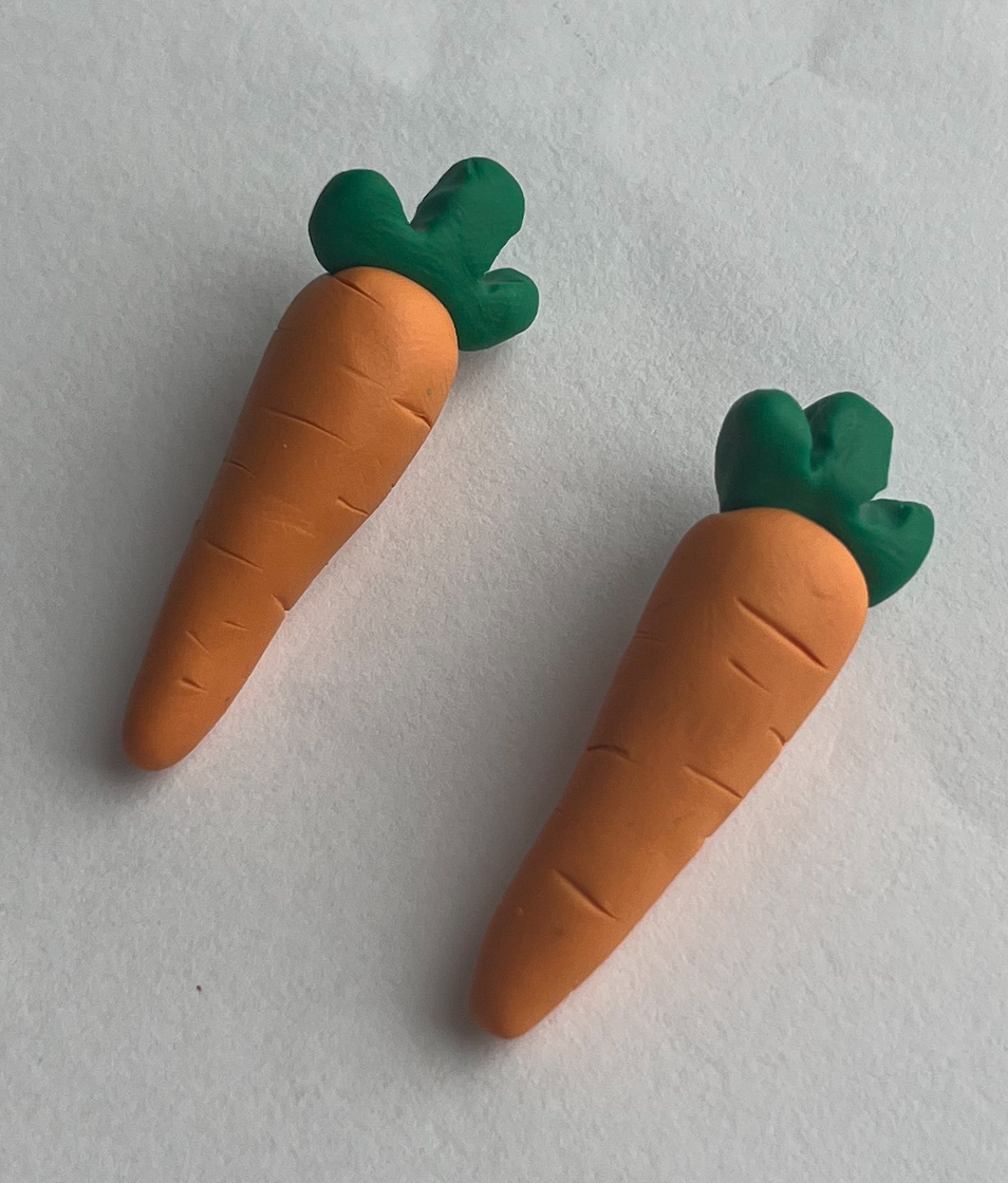 clay carrots earrings